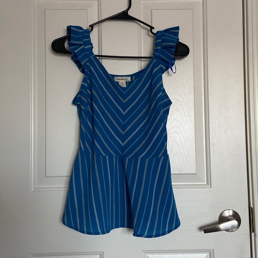 Monteau Striped Peplum Top